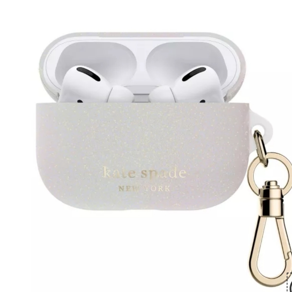 Kate Spade AirPods Pro White Glitter Case - Picture 4 of 6